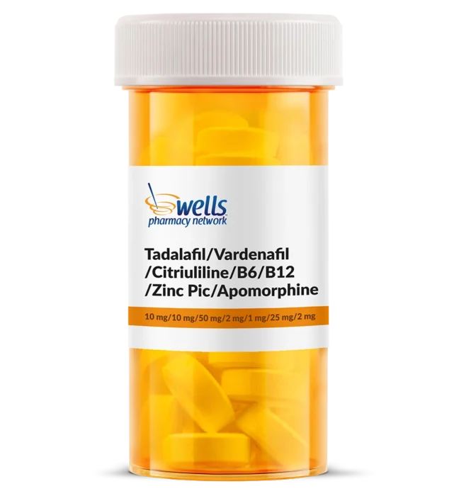 Tadalafil / Vardenafil / Citriuliline / B6 / B12 / Zinc Picolinate / Apomorphine (EDPro PRN)