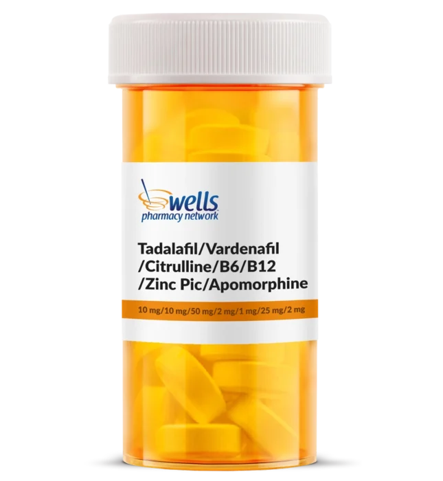 Tadalafil Vardenafil Citrulline B6 B12 Zinc Pic Apomorphine EDPro PRN