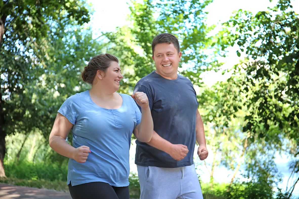 couple walking outdoor for exercising