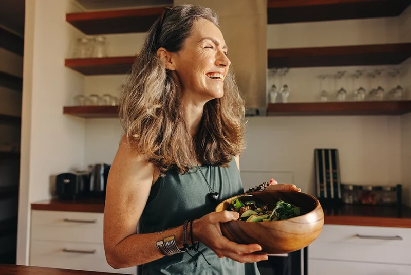 middle aged woman smiling